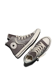 Converse Brown Chuck Taylor All Star Elevated Leather High Trainers - Image 7 of 8