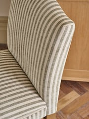 Chenille Stripe Moss Green Light Wood Leg Malvern Bar Stool - Image 2 of 8