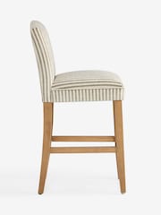 Chenille Stripe Moss Green Light Wood Leg Malvern Bar Stool - Image 6 of 8