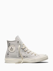 Converse Grey Chuck Taylor All Star Star Details Trainers - Image 1 of 6