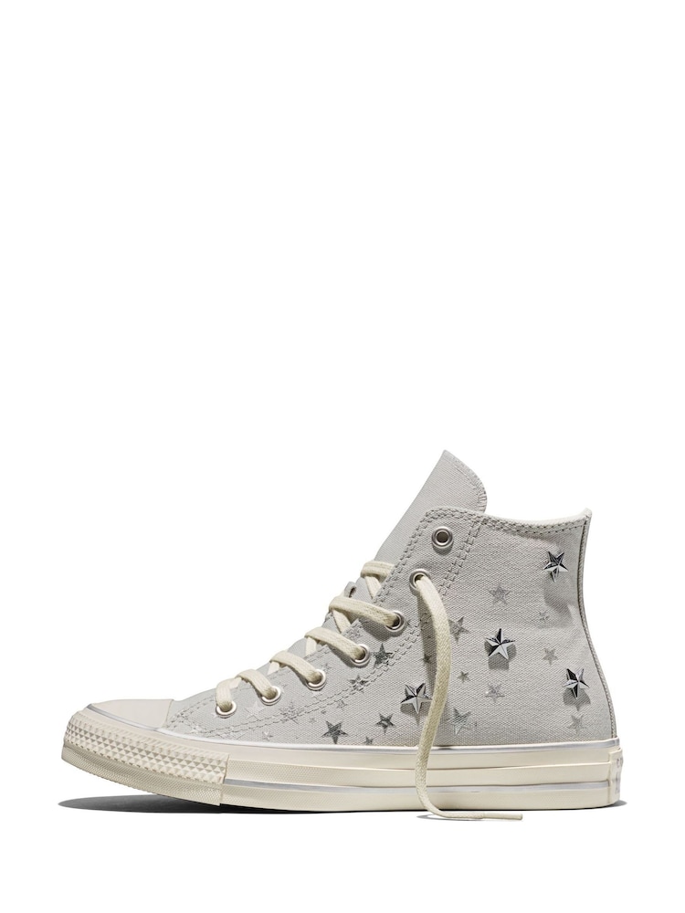 Converse Grey Chuck Taylor All Star Star Details Trainers - Image 2 of 6