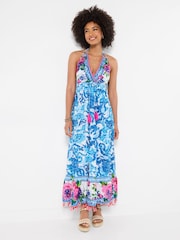 Joe Browns Blue Petite Arabella Sequin and Embroidered Maxi Dress - Image 1 of 6