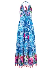 Joe Browns Blue Petite Arabella Sequin and Embroidered Maxi Dress - Image 6 of 6