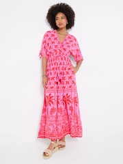 Joe Browns Pink Petite Perfect Palms Maxi Dress - Image 5 of 6