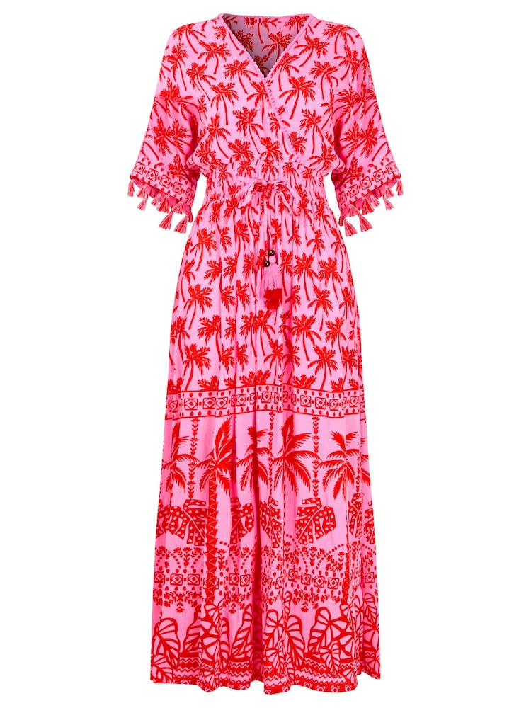 Joe Browns Pink Petite Perfect Palms Maxi Dress - Image 6 of 6