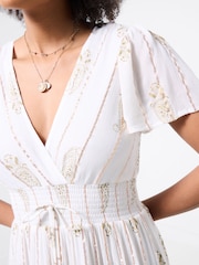 Joe Browns White Petite Bella Printed Maxi Dress - Image 3 of 6