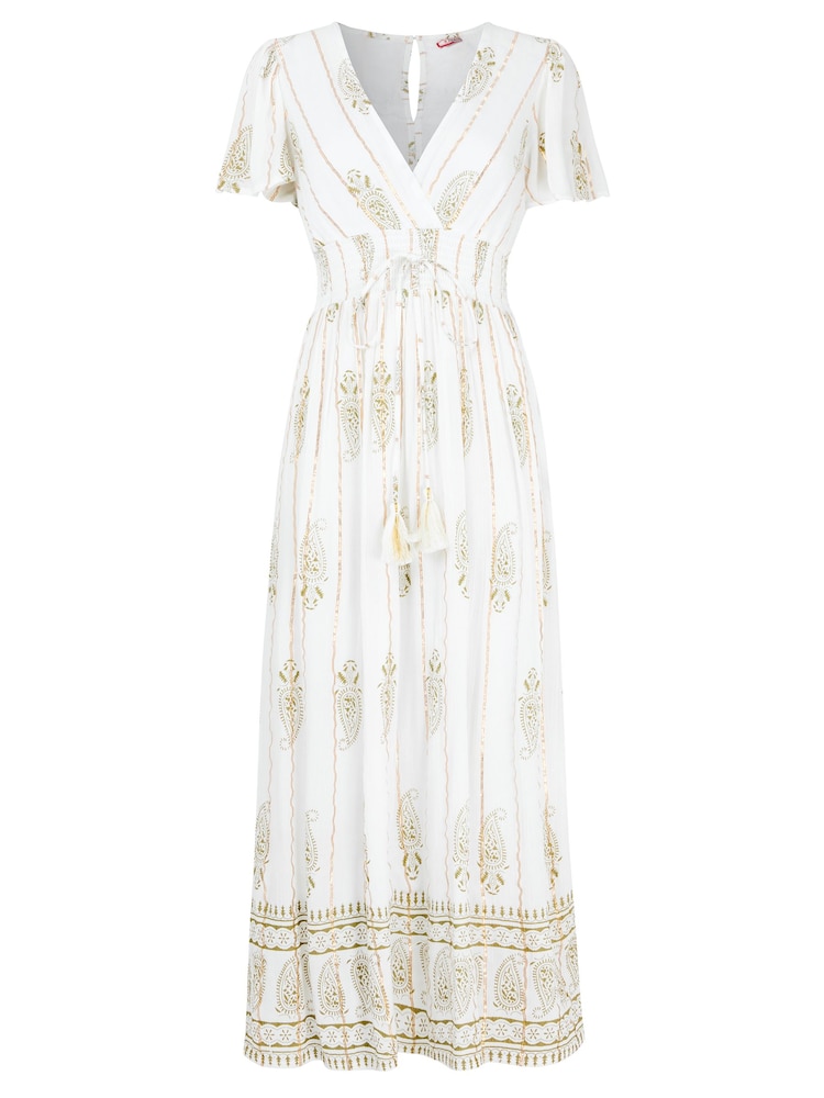 Joe Browns White Petite Bella Printed Maxi Dress - Image 6 of 6