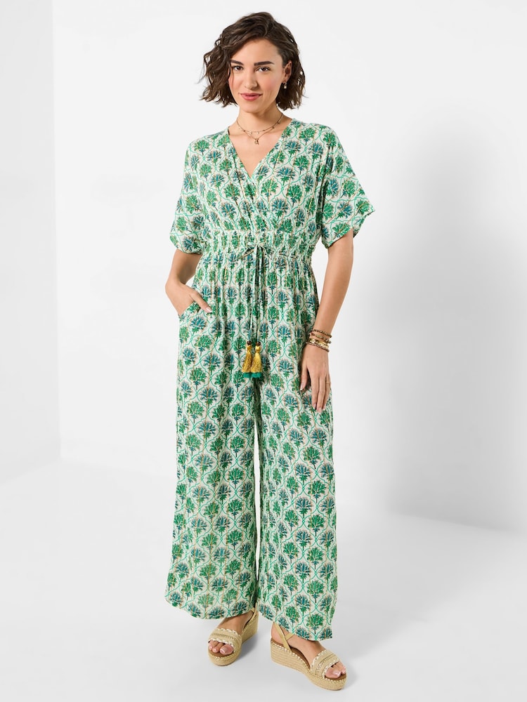 Joe Browns Green Petite Ariana Printed Jumpsuit - Image 1 of 6