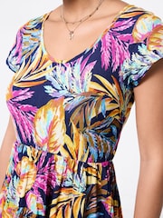 Joe Browns Blue Petite Tropical Island Crinkle Maxi Dress - Image 3 of 5