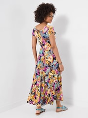 Joe Browns Blue Petite Tropical Island Crinkle Maxi Dress - Image 4 of 5