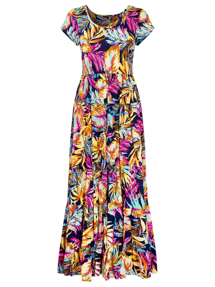 Joe Browns Blue Petite Tropical Island Crinkle Maxi Dress - Image 5 of 5