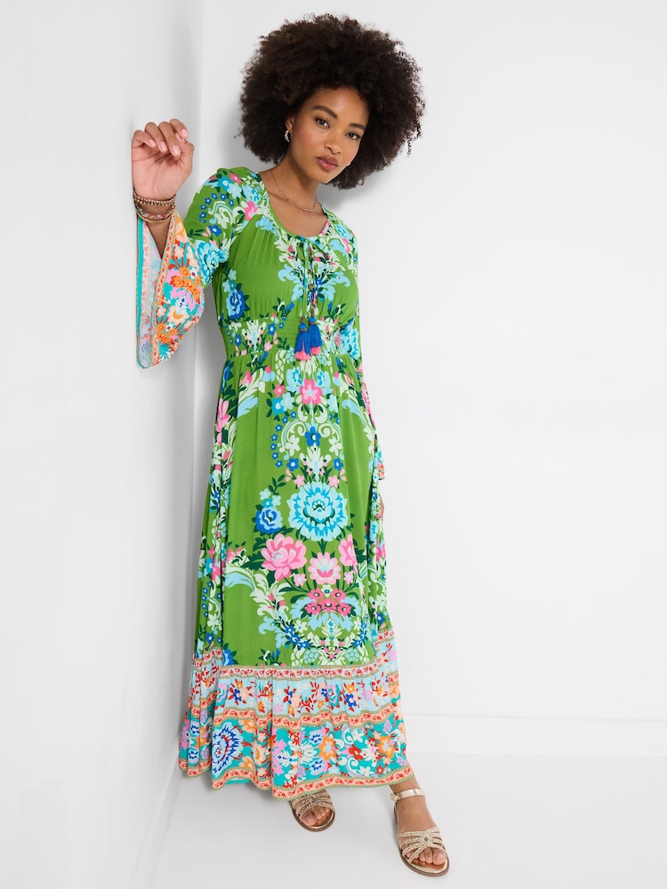 Joe Browns Green Petite Summer Carnival Printed Maxi Dress - Image 1 of 6