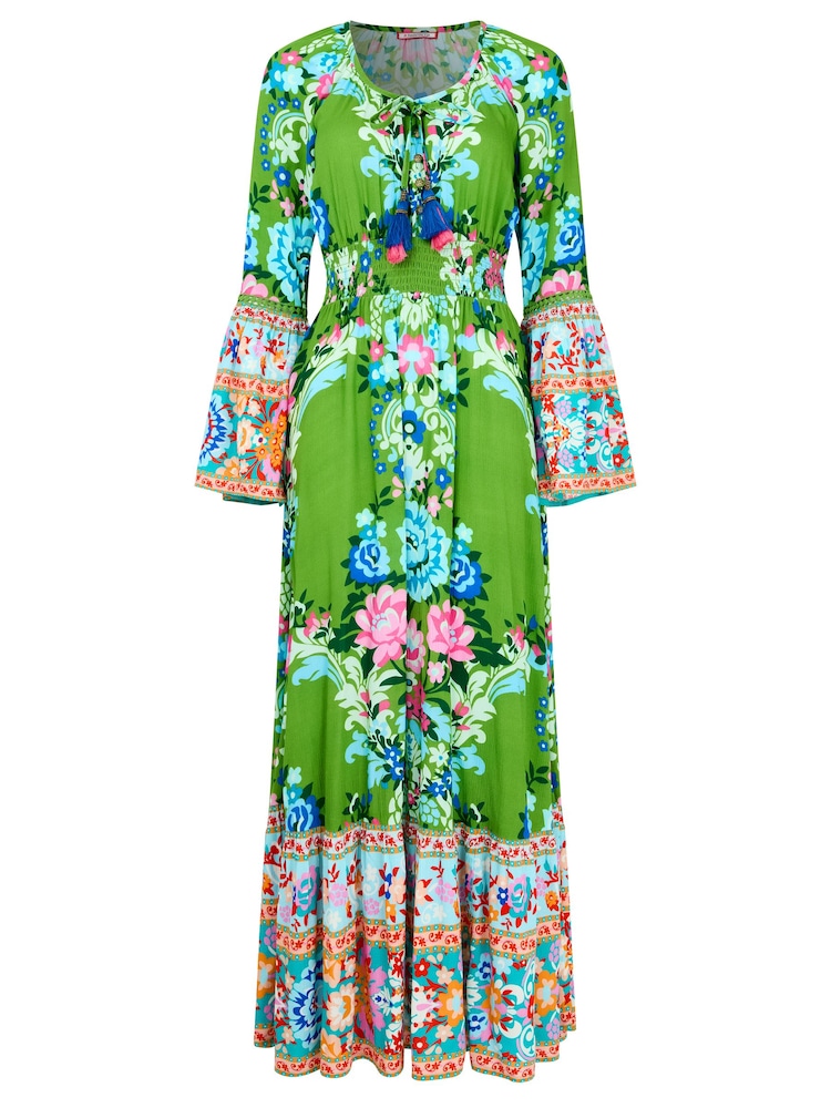 Joe Browns Green Petite Summer Carnival Printed Maxi Dress - Image 6 of 6
