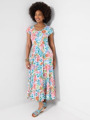 Joe Browns Blue Petite Daydreamer Crinkle Maxi Dress - Image 1 of 5