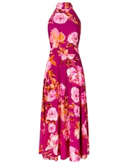 Joe Browns Pink Petite Lulu Floral Halter Neck Dress - Image 6 of 6