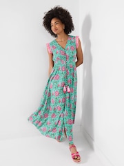 Joe Browns Green Petite Summer Days Printed Maxi Dress - Image 1 of 6