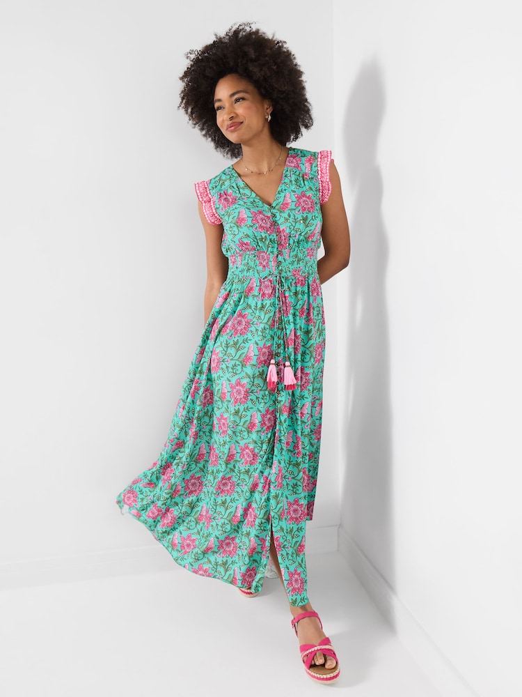 Joe Browns Green Petite Summer Days Printed Maxi Dress - Image 1 of 6