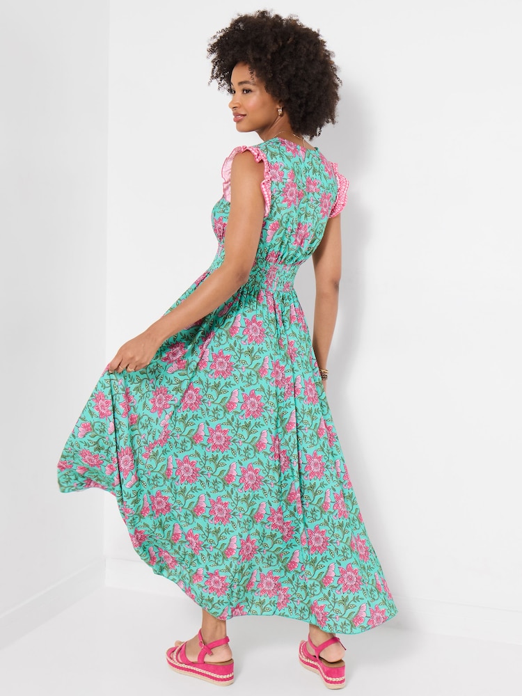 Joe Browns Green Petite Summer Days Printed Maxi Dress - Image 2 of 6