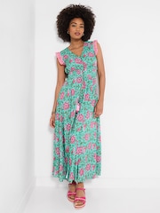 Joe Browns Green Petite Summer Days Printed Maxi Dress - Image 3 of 6