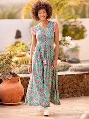 Joe Browns Green Petite Summer Days Printed Maxi Dress - Image 5 of 6