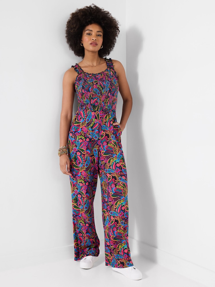 Joe Browns Pink Petite Carnival Printed Jersey Jumpsuit - Image 1 of 6 Joe Browns Pink Petite Carnival Printed Jersey Jumpsuit - Image 1 of 6