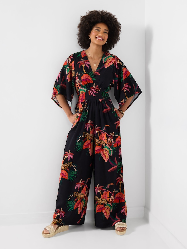 Joe Browns Black Petite Tropical Paradise Jumpsuit - Image 1 of 6 Joe Browns Black Petite Tropical Paradise Jumpsuit - Image 1 of 6