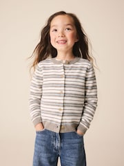Neutral Stripe Knit Cardigan (3-16yrs) - Image 1 of 7