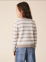 Neutral Stripe Knit Cardigan (3-16yrs) - Image 2 of 7