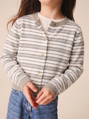 Neutral Stripe Knit Cardigan (3-16yrs) - Image 3 of 7