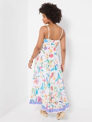 Joe Browns White Petite Beautiful Border Maxi Dress - Image 4 of 5