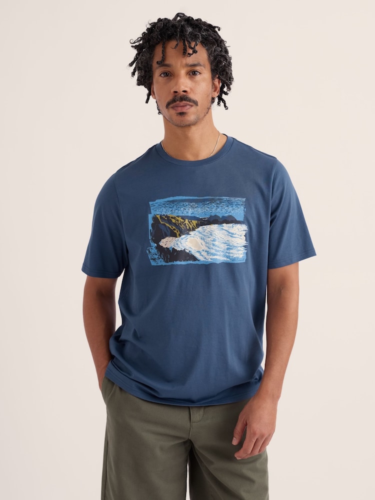 Seasalt Cornwall Blue Midwatch T-Shirt - Image 1 of 5 Seasalt Cornwall Blue Midwatch T-Shirt - Image 1 of 5