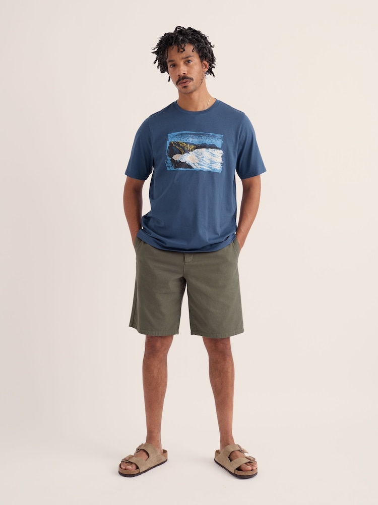 Seasalt Cornwall Blue Midwatch T-Shirt - Image 2 of 5 Seasalt Cornwall Blue Midwatch T-Shirt - Image 2 of 5