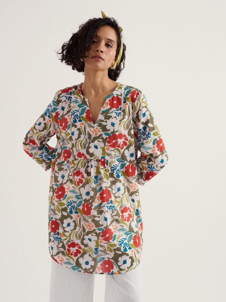 Seasalt Cornwall White Op Art Tunic - Image 1 of 5