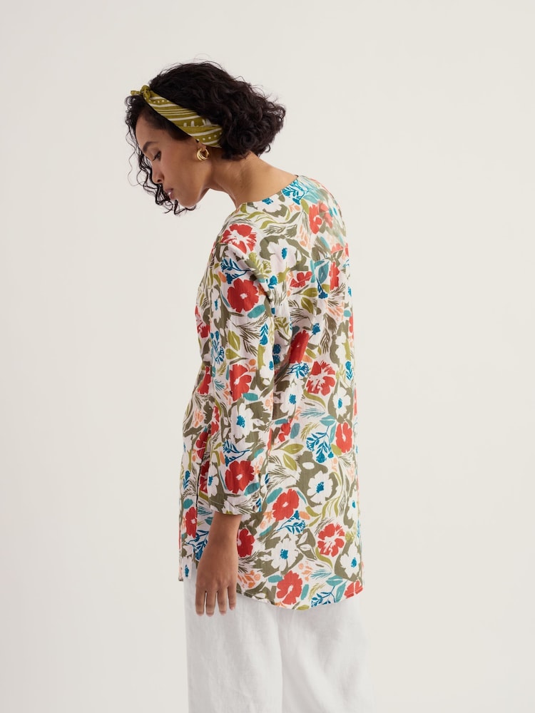 Seasalt Cornwall White Op Art Tunic - Image 2 of 5