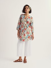 Seasalt Cornwall White Op Art Tunic - Image 3 of 5