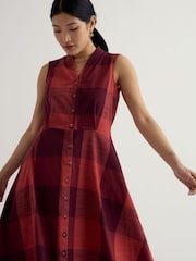Seasalt Cornwall Red Sleeveless Carved Wood Dress - Image 2 of 5