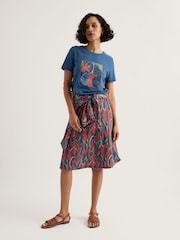 Seasalt Cornwall Red Rose Skirt Knee Length - Image 3 of 5