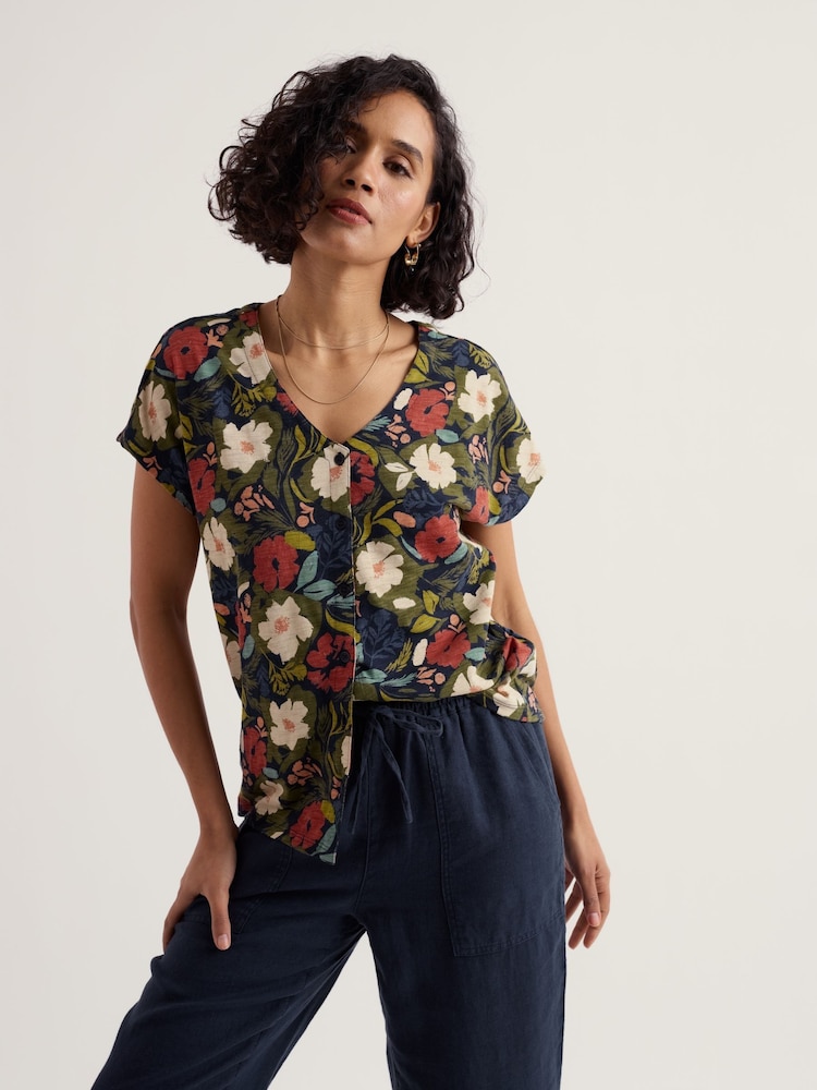 Seasalt Cornwall Green Studio Glass Top - Image 1 of 5