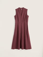 Seasalt Cornwall Brown Sleeveless Carved Wood Dress - Image 4 of 5
