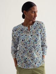 Seasalt Cornwall Green Watercolour Sketch Top - Image 1 of 5