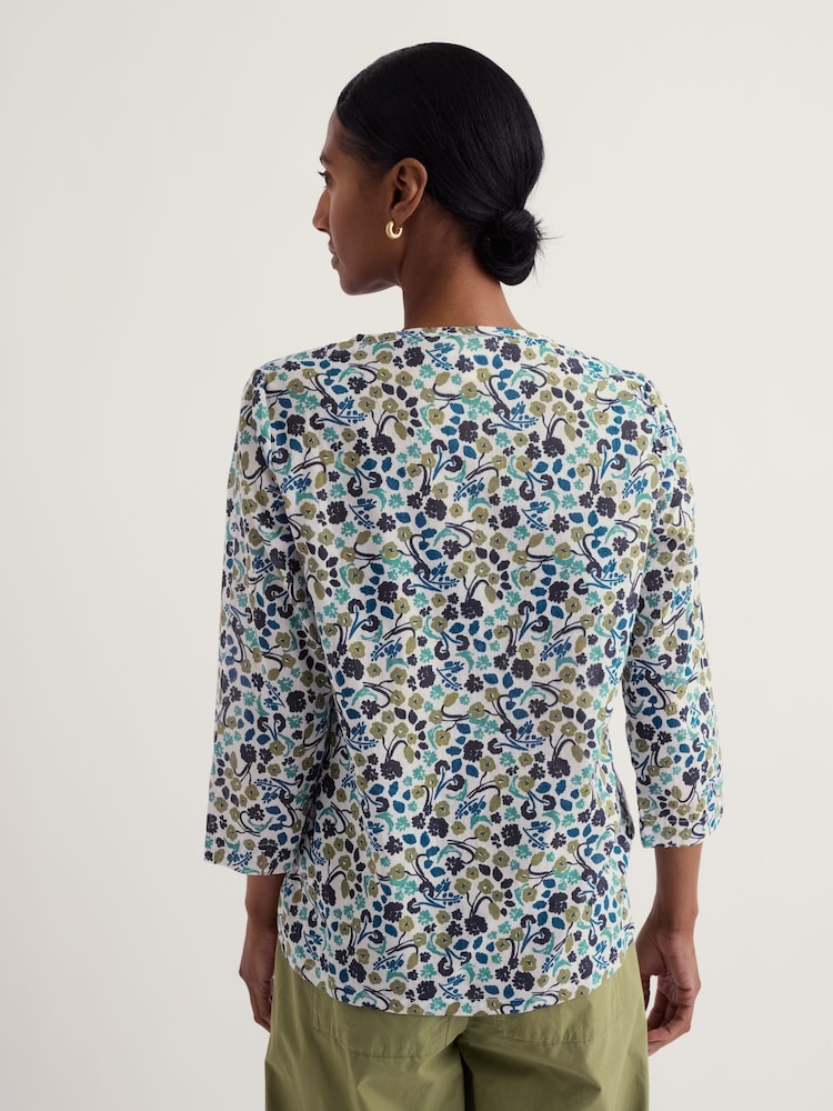 Seasalt Cornwall Green Watercolour Sketch Top - Image 2 of 5