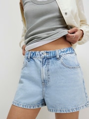 River Island Blue Elasticated Waist Denim Shorts - Image 2 of 4