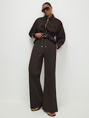 River Island Brown Drawstring Denim Trousers - Image 2 of 4