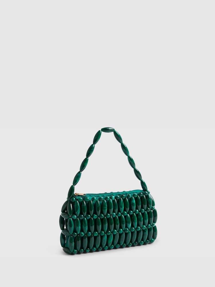 River Island Green Beaded Grab Bag - Image 2 of 6 River Island Green Beaded Grab Bag - Image 2 of 6