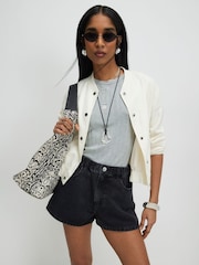 River Island Elasticated Waist Denim Shorts - Imagen 1 de 4