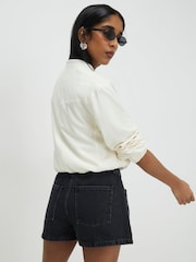 River Island Elasticated Waist Denim Shorts - Imagen 2 de 4