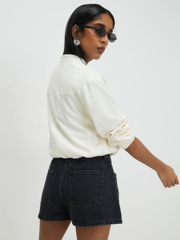 River Island Elasticated Waist Denim Shorts - Imagen 2 de 4