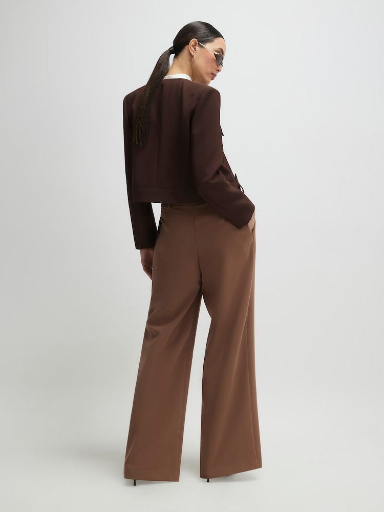 River Island Brown Belted Wide Leg Trousers - Image 2 of 4