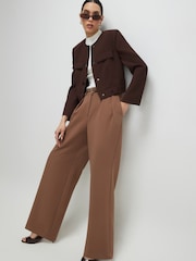 River Island Brown Belted Wide Leg Trousers - Image 3 of 4