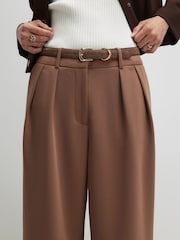 River Island Brown Belted Wide Leg Trousers - Image 4 of 4